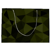 Donkere legergroene zwarte geometrische maaspatron groot cadeauzakje (Achterkant)