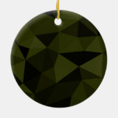 Donkere legergroene zwarte geometrische maaspatron keramisch ornament (Achterkant)