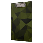 Donkere legergroene zwarte geometrische maaspatron klembord (Links)