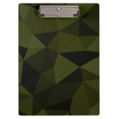 Donkere legergroene zwarte geometrische maaspatron klembord (Voorkant)