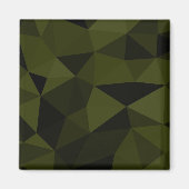 Donkere legergroene zwarte geometrische maaspatron magneet (Voorkant)