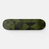 Donkere legergroene zwarte geometrische maaspatron persoonlijk skateboard (Horizontaal)