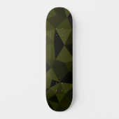 Donkere legergroene zwarte geometrische maaspatron persoonlijk skateboard (Voorkant)
