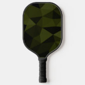 Donkere legergroene zwarte geometrische maaspatron pickleball paddle (Voorkant)