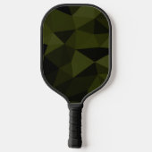 Donkere legergroene zwarte geometrische maaspatron pickleball paddle (Achterkant)