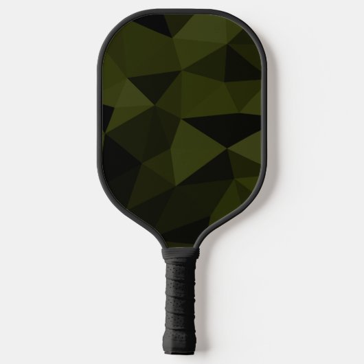 Donkere legergroene zwarte geometrische maaspatron pickleball paddle (Achterkant)