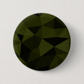 Donkere legergroene zwarte geometrische maaspatron ronde button 5,7 cm (Voorkant)