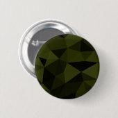 Donkere legergroene zwarte geometrische maaspatron ronde button 5,7 cm (Voorkant /achterkant)