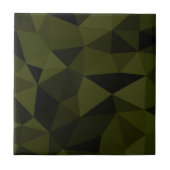 Donkere legergroene zwarte geometrische maaspatron tegeltje (Voorkant)