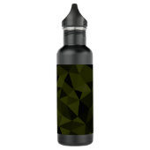 Donkere legergroene zwarte geometrische maaspatron waterfles  (Links)