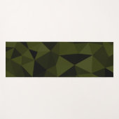 Donkere legergroene zwarte geometrische maaspatron yogamat (Voorkant (horizontaal))
