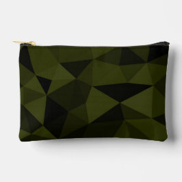 Donkere legergroene zwarte geometrische mesh-patro etui