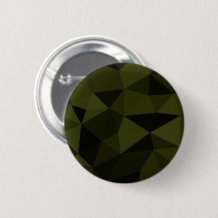 Donkere legergroene zwarte geometrische mesh-patro ronde button 5,7 cm