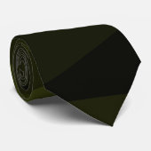 Donkere legergroene zwarte geometrische mesh-patro stropdas (Opgerold)
