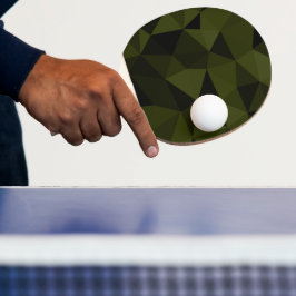 Donkere legergroene zwarte geometrische mesh-patro tafeltennisbatje