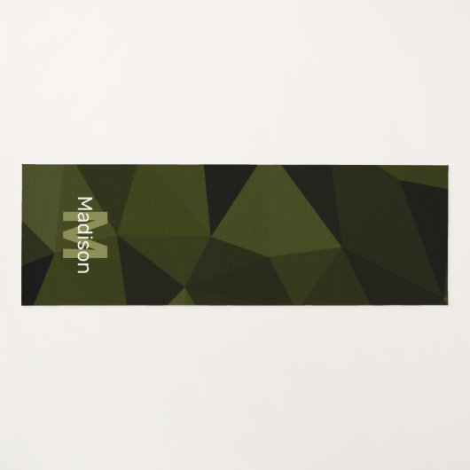 Donkere legergroene zwarte meetrooster Monogram Yogamat (Voorkant (horizontaal))