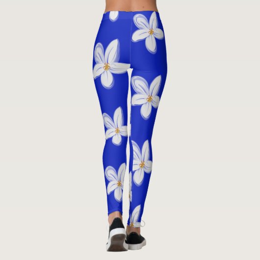 Donkere leisteen blauwe orchidee Leggings (Achterkant)