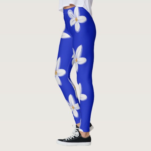 Donkere leisteen blauwe orchidee Leggings (Links)