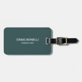 Donkere leisteen grijs unieke minimalistische vlak bagagelabel (Voorkant horizontaal)