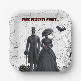 Donkere lekkernijen wachten op Gothic Adult Hallow Papieren Bordje