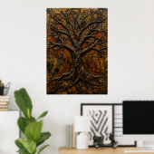 Donkere Levensboom Reliëf Schildering Poster | Bro (Thuiskantoor)