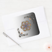 Donkere & Lichte Mandala Bloei Vierkante Sticker (Envelop)
