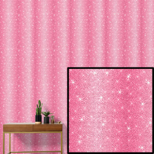 Donkere lichte rood roze strepen glinsterende ster behang