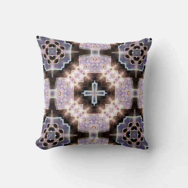 Donkere Lila krystal Diamond Glow Geometric Cushio Kussen (Voorkant)