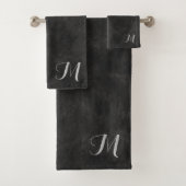 Donkere Limoen Was luxe monogram Bad Handdoek (Insitu)