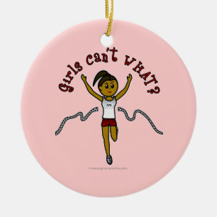 Donkere loper in de Rode Eenvormig Keramisch Ornament