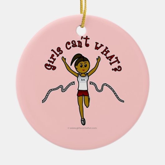 Donkere loper in de Rode Eenvormig Keramisch Ornament (Voorkant)