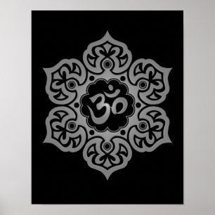 Donkere Lotus Flower Om Poster