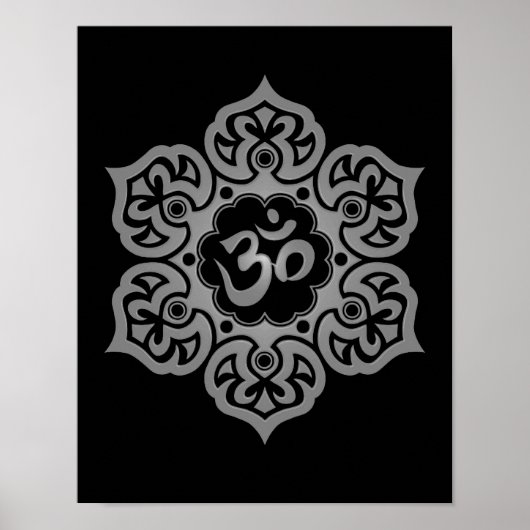 Donkere Lotus Flower Om Poster (Voorkant)