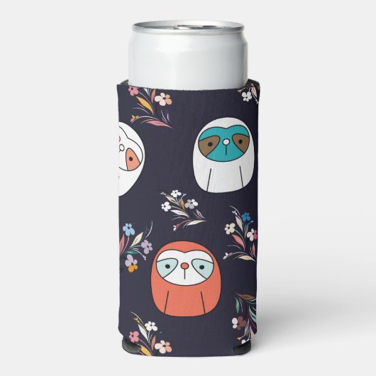 Donkere luiaard seltzer blikjeskoeler (Seltzer Voorkant)