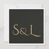 Donkere Luxe Monogram Save the Date Kaart (Achterkant)