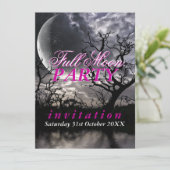 Donkere Maan Volle Maan Feest Uitnodigingen (Staand voorkant)