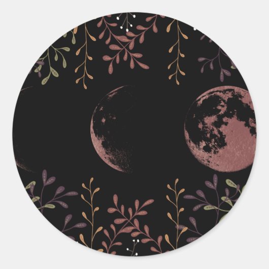 Donkere Maanfasen  Ronde Sticker (Voorkant)