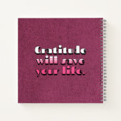 Donkere magenta Eigen naam, breedte journaal Notitieboek (Achterkant)