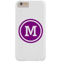 Donkere magenta en witte cirkel monogram