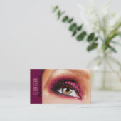 Donkere magenta ogen make-up kunstenaar visitekaartje (Staand voorkant)