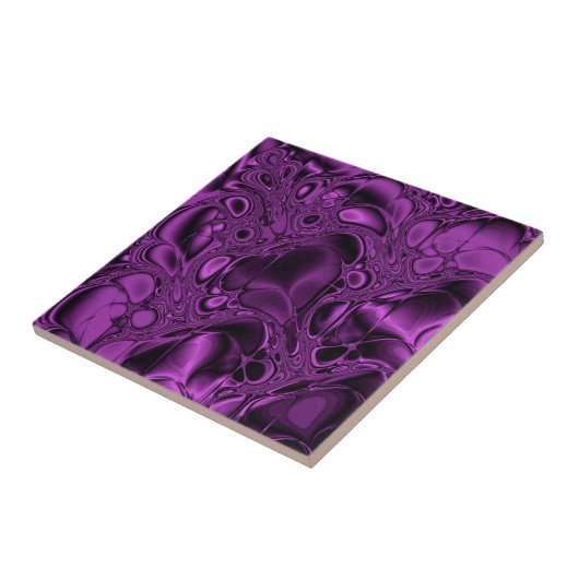 Donkere magenta Paarse Abstracte gemarmerde textuu Tegeltje (Zijkant)