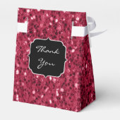 Donkere magenta roze faux glitter sparkles Sweet 1 Bedankdoosjes (Achterkant)