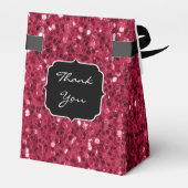 Donkere magenta roze faux glitter sparkles Sweet 1 Bedankdoosjes (Achterkant)