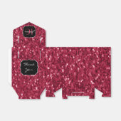 Donkere magenta roze faux glitter sparkles Sweet 1 Bedankdoosjes (Uitgevouwen)