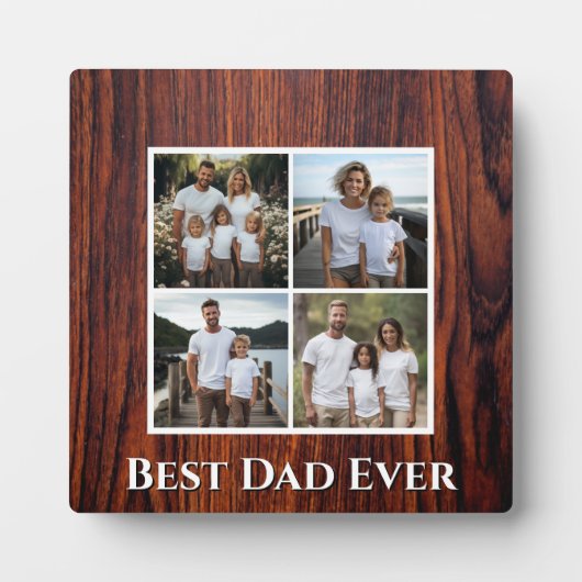 Donkere Mahonie donkere houtnerf Papa foto sjabloo Fotoplaat (Voorkant)