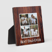 Donkere Mahonie donkere houtnerf Papa foto sjabloo Fotoplaat (Voorkant)