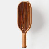 Donkere Mahonie houten textuur, Monogram Pickleball Paddle (Links)