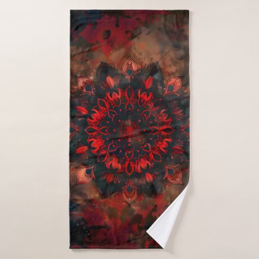 Donkere Mandala - Boho Gothic Gift Bad Handdoek (Badhanddoek)
