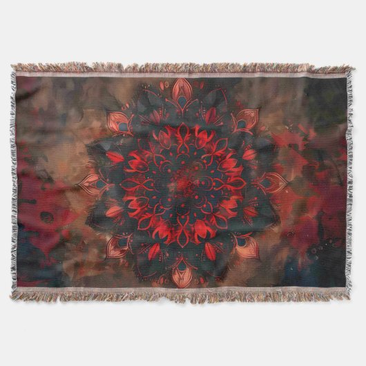 Donkere Mandala - Boho Gothic Gift Deken (Voorkant)