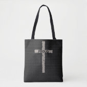 Donkere mannelijke Trotse Christelijke Cross Metal Tote Bag (Voorkant)